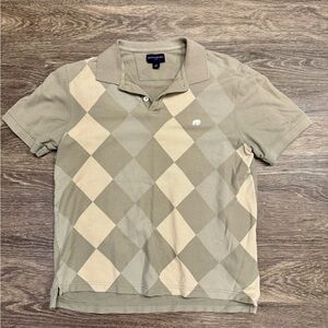 Banana Republic Argyle Polo Shirt Beige & Cream Size M